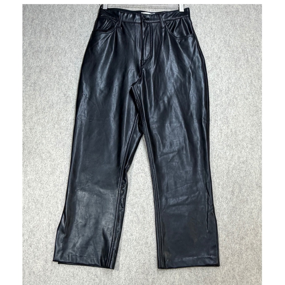 Abercrombie & Fitch Vegan Leather Cropped Pants 28/6 XS Black 90s Straight Edgy